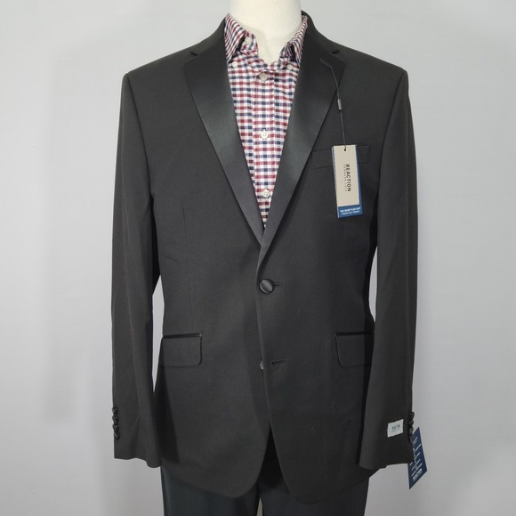 Kenneth Cole Reaction Other - Kenneth Cole Reaction Men's Sport Coat Blazer‎ Two Button Black Stretch 40L NEW